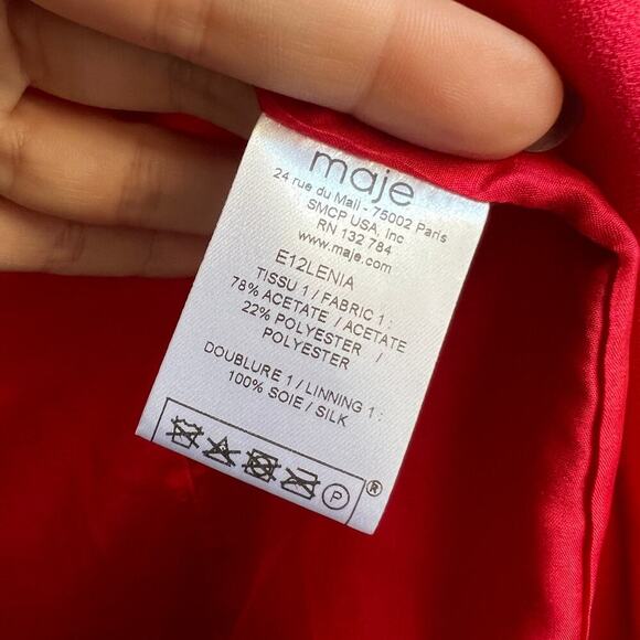 Maje Bright Pink One Button Blazer Size FR 38 - Picture 7 of 8